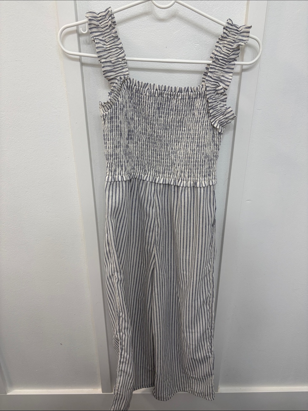 Old Navy girls romper white with blue strips girls L - Picture 3 of 3